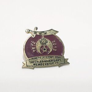 Shriners International 140th Anniversary Lapel Pin 1" 1872-2012 Membership +1